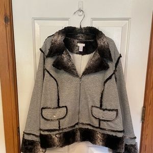 Chico’s Coat Gray Faux Ombré Sterling women’s Size 16/XL